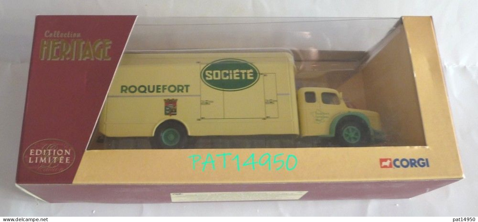 PAT14950 CAMION BERLIET 60 FOURGON ROQUEFORT SOCIETE CORGI HERITAGE 1/50 - Camions, Bus Et Construction