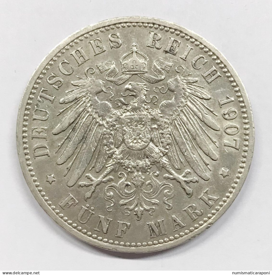 Germania Germany Guglielmo II Prussia 5 Marchi 1907 A  Ag Silver Km#523  E.1399 - Taler Et Doppeltaler