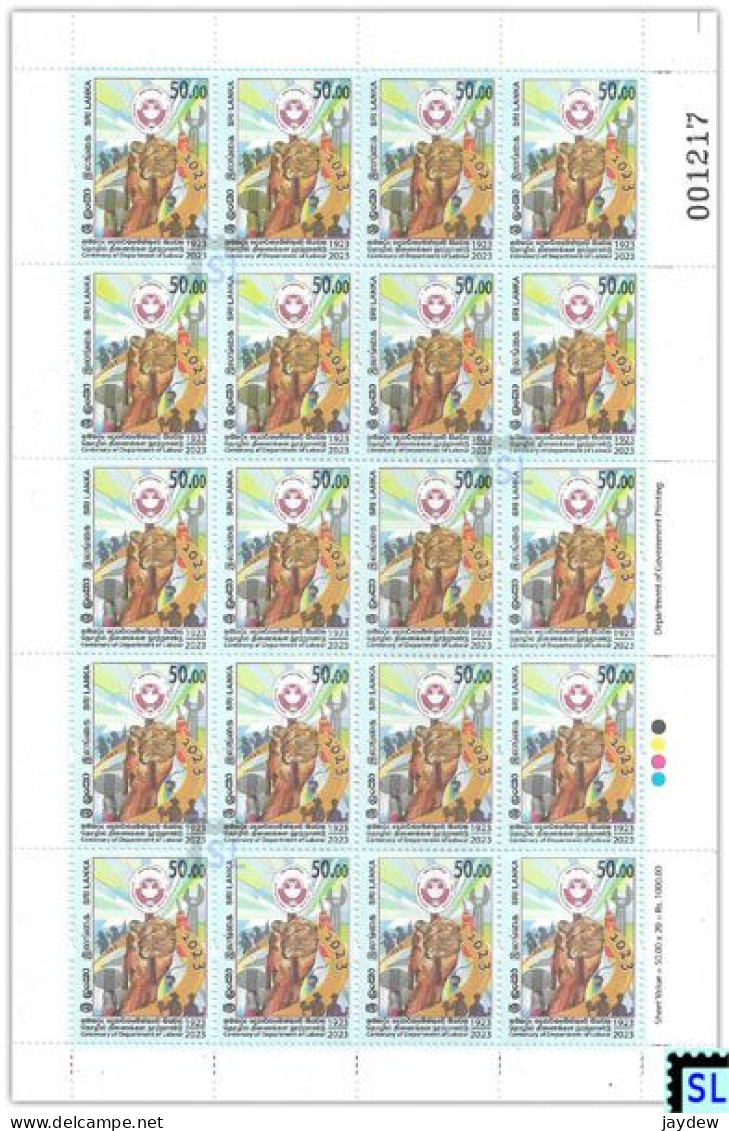 Sri Lanka Stamps 2023, Department Of Labour, Labor, Sheetlet - Sri Lanka (Ceylon) (1948-...)