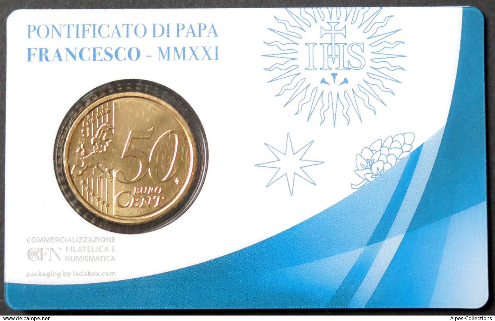 VA05021.2 - COIN CARD N°36 VATICAN - 2021 - 50 Cents + Timbre 1,10 Euros - Vaticano (Ciudad Del)