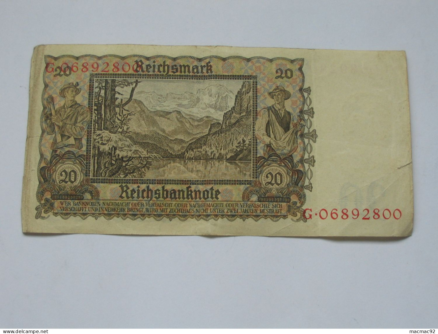 Allemagne - Germany - 20 Zwanzig Reichsmark 1939  **** EN ACHAT IMMEDIAT **** - 10 Deutsche Mark