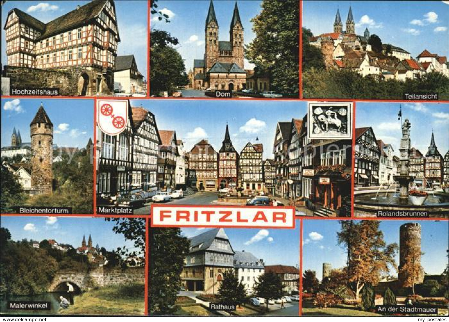 72415704 Fritzlar Hochzeitshaus Dom Bleichentorturm Marktplatz Fachwerkhaeuser R - Fritzlar