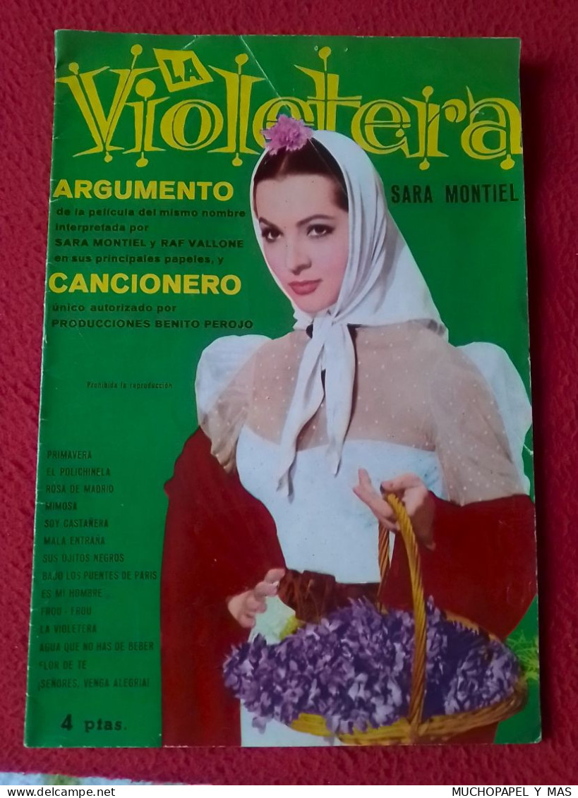 ANTIGUA REVISTA O SIMIL LA VIOLETERA ARGUMENTO CANCIONERO SARA SARITA MONTIEL ACTRIZ..CINE CANCIONES..ACTRESS..SPAIN... - [4] Temas