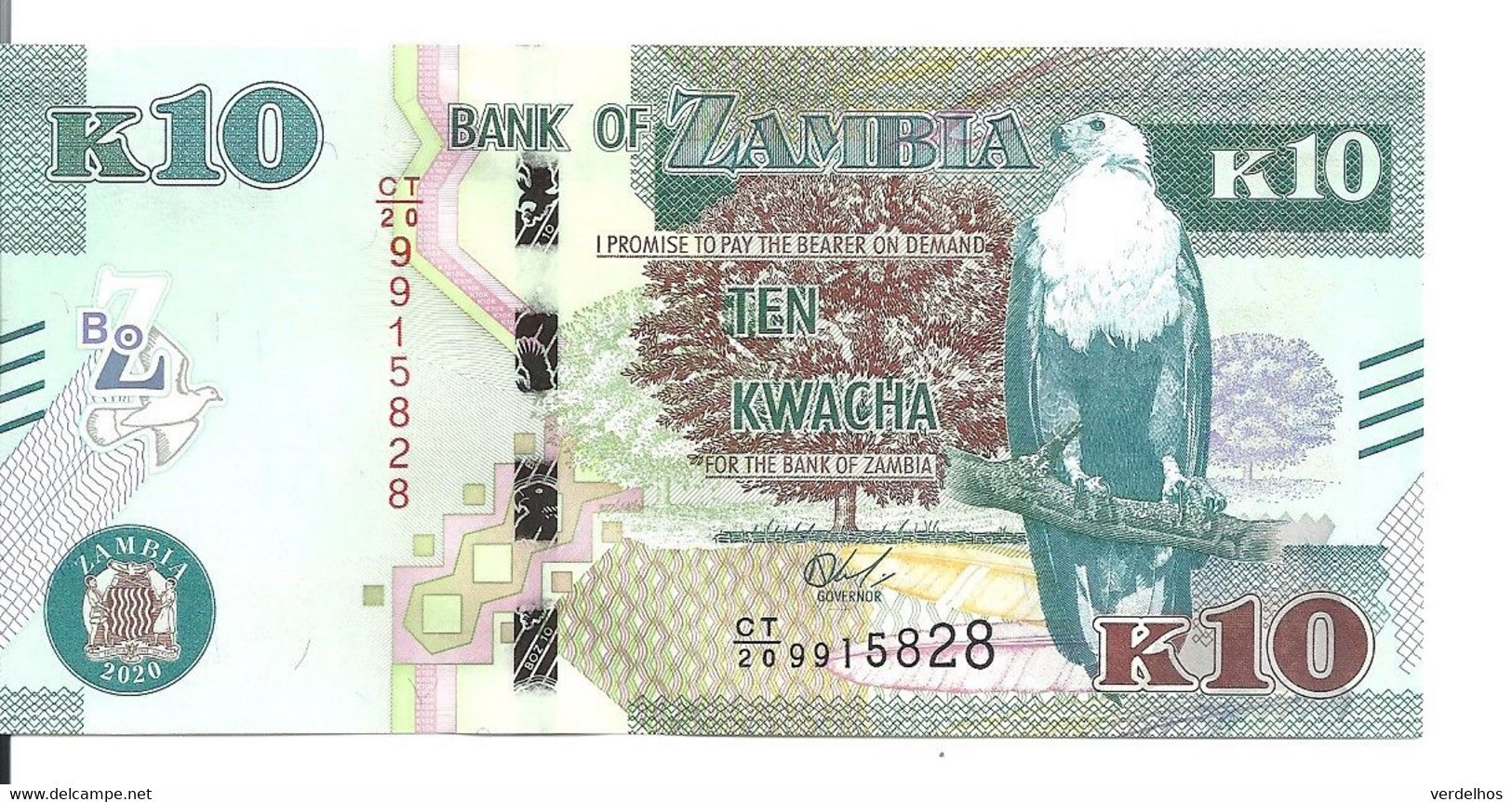 ZAMBIE 10 KWACHA 2020 UNC P 58 - Sambia