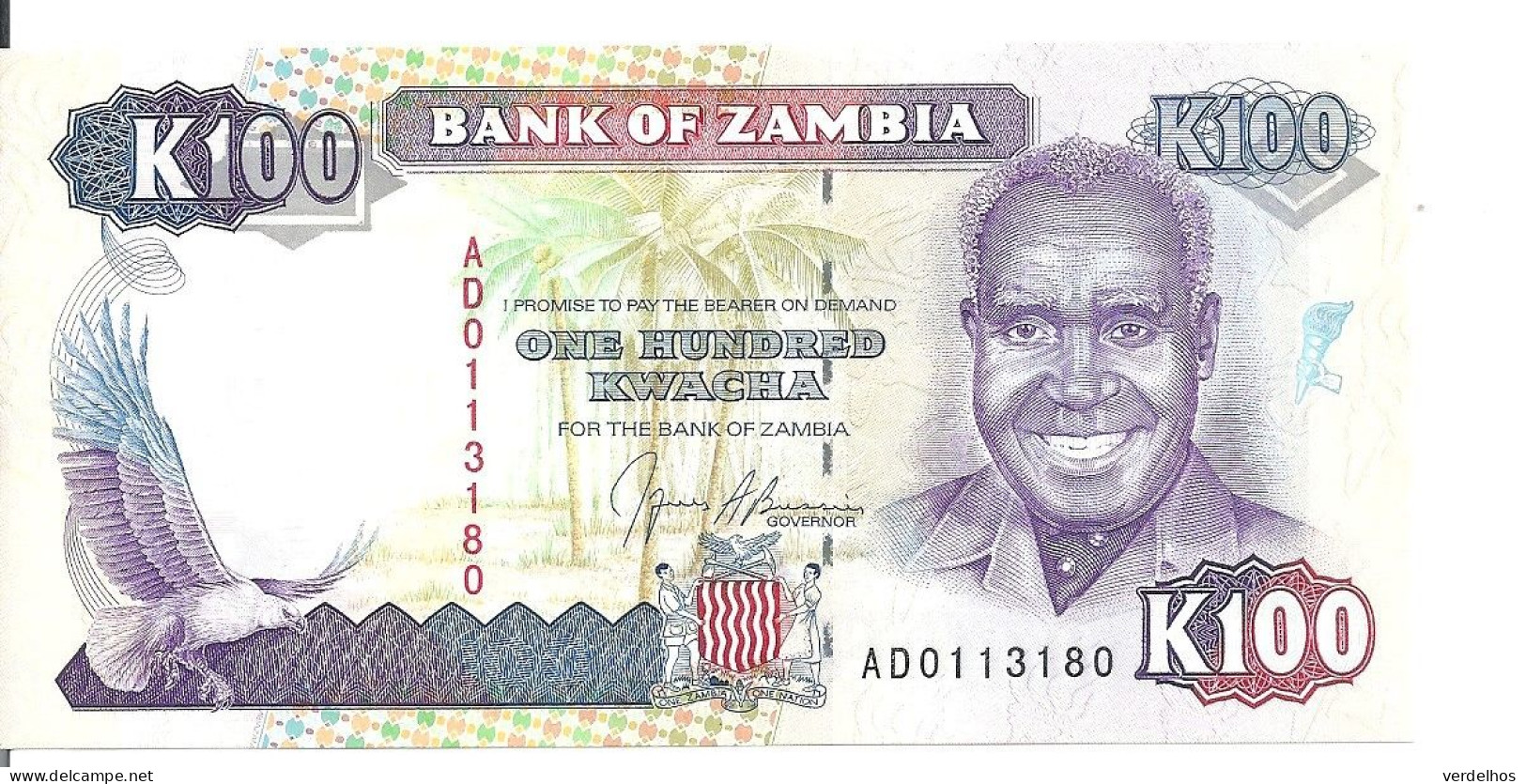 ZAMBIE 100 KWACHA ND1991 UNC P 34 - Zambia