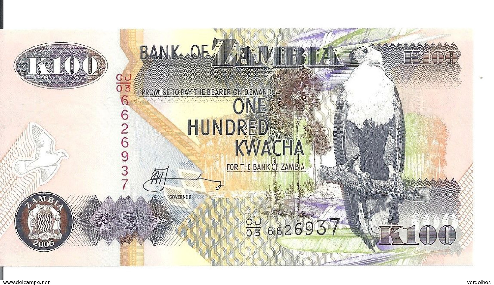 ZAMBIE 100 KWACHA 2006 UNC P 38 F - Zambia