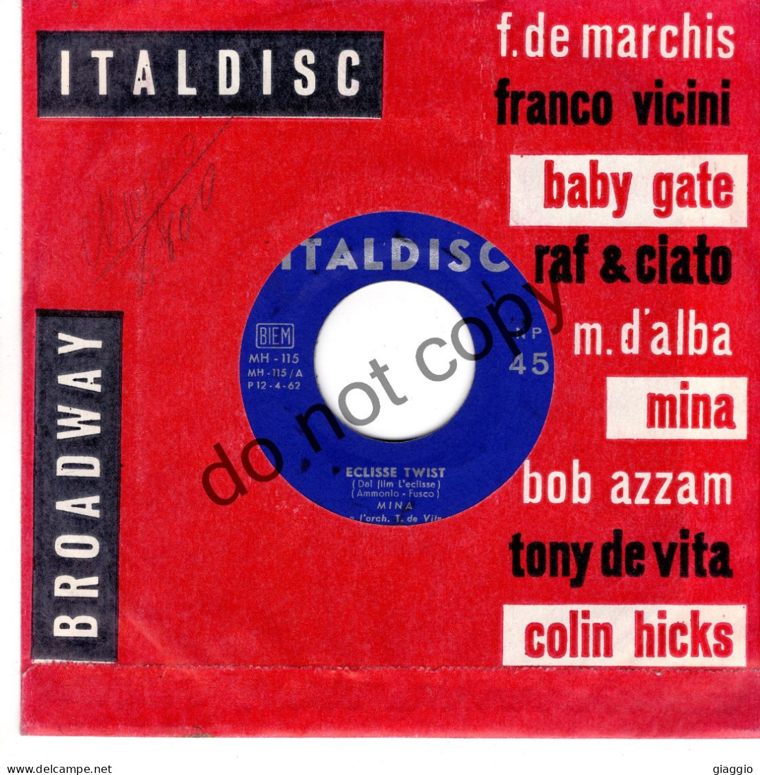 °°° 639) 45 GIRI - MINA - RENATO / ECLISSE TWIST °°° - Other - Italian Music