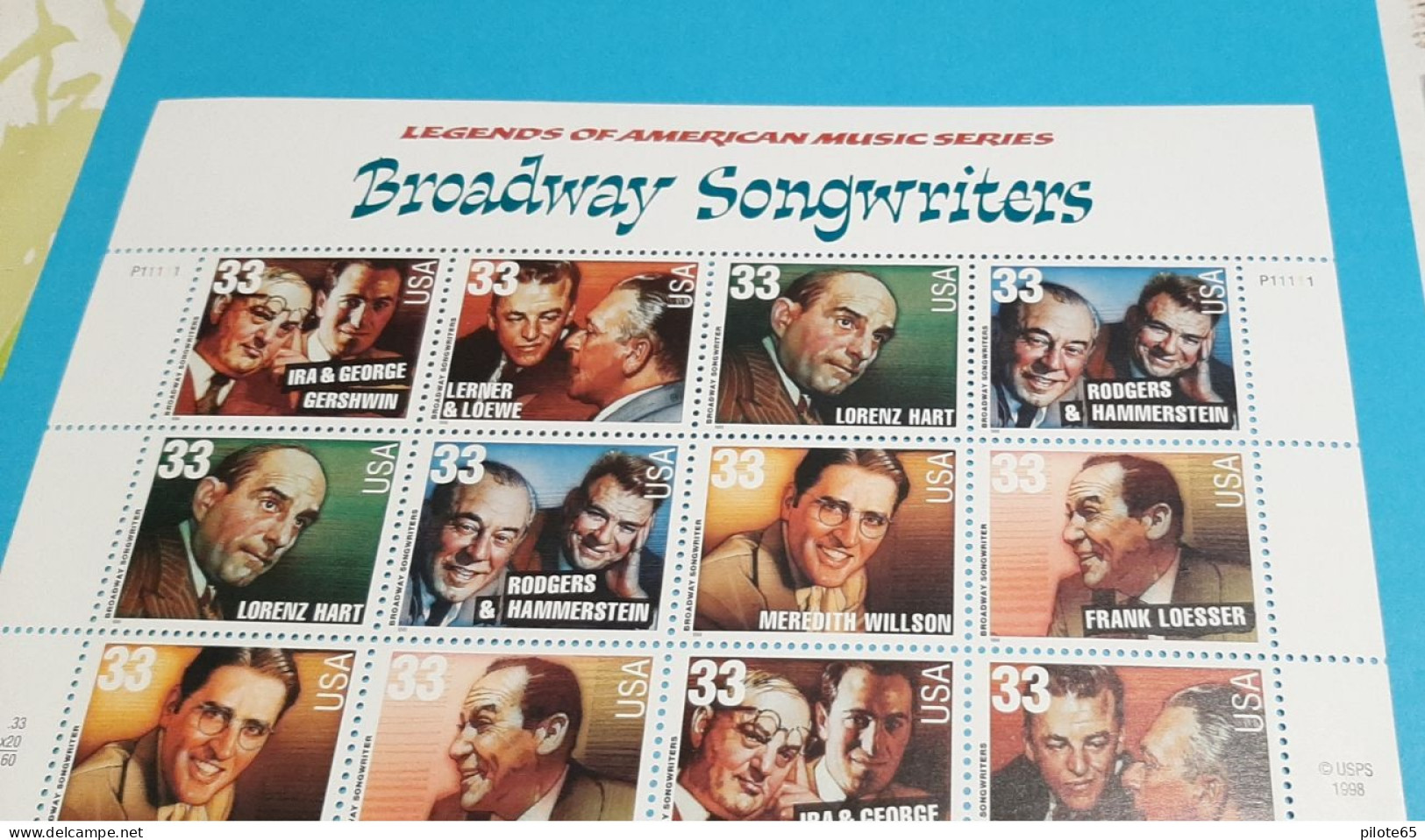 USA 1999 / LEGENDS OF AMERICAN MUSIC SERIES / BROADWAY SONWRITERS / BLOC 20 TP / NEUF FDC - Hojas Bloque