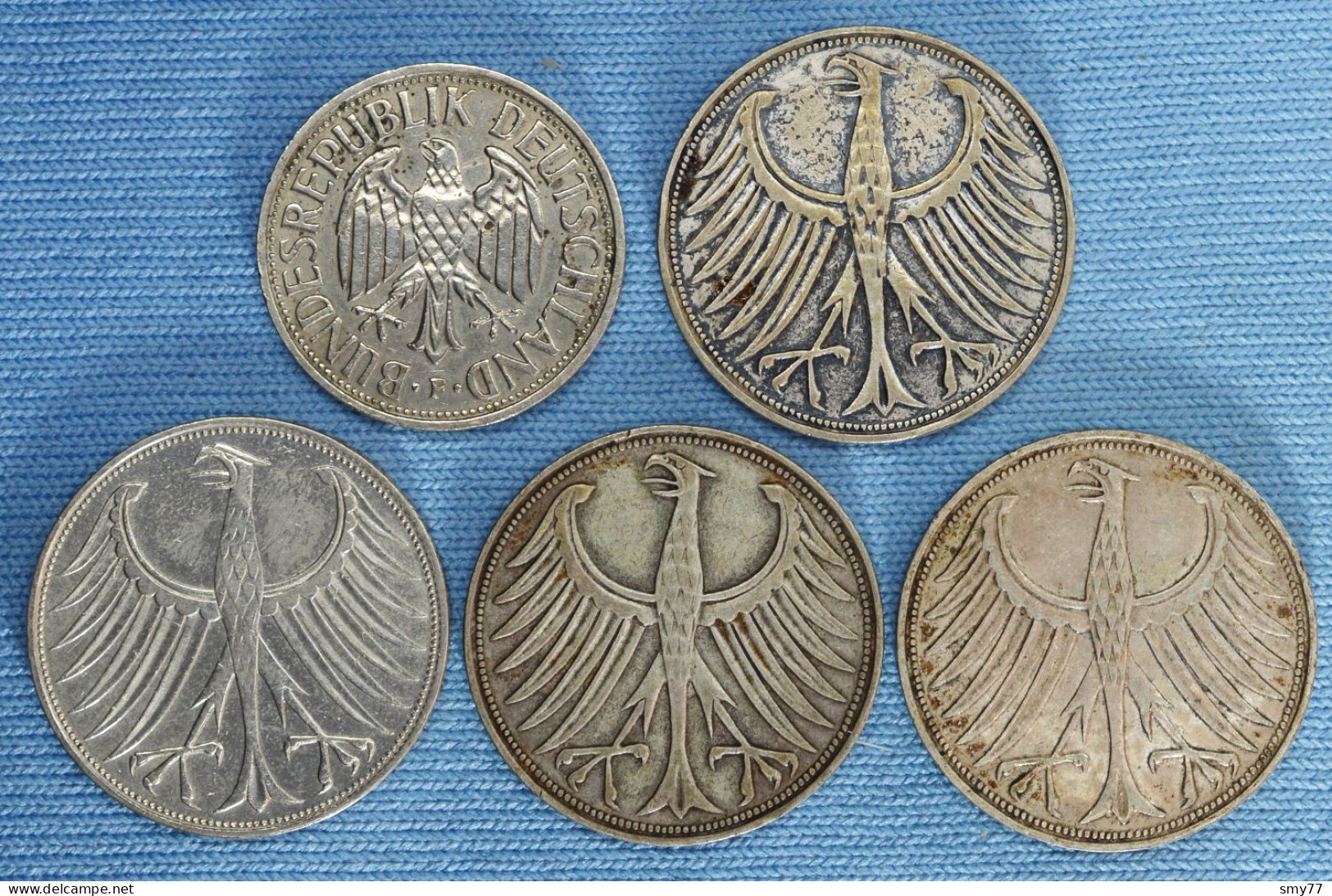 Allemagne / Germany  • 5 Mark 1951 D, 1951 F (2x), 1972 D + 2 Mark 1951 F  [24-105] - Collezioni