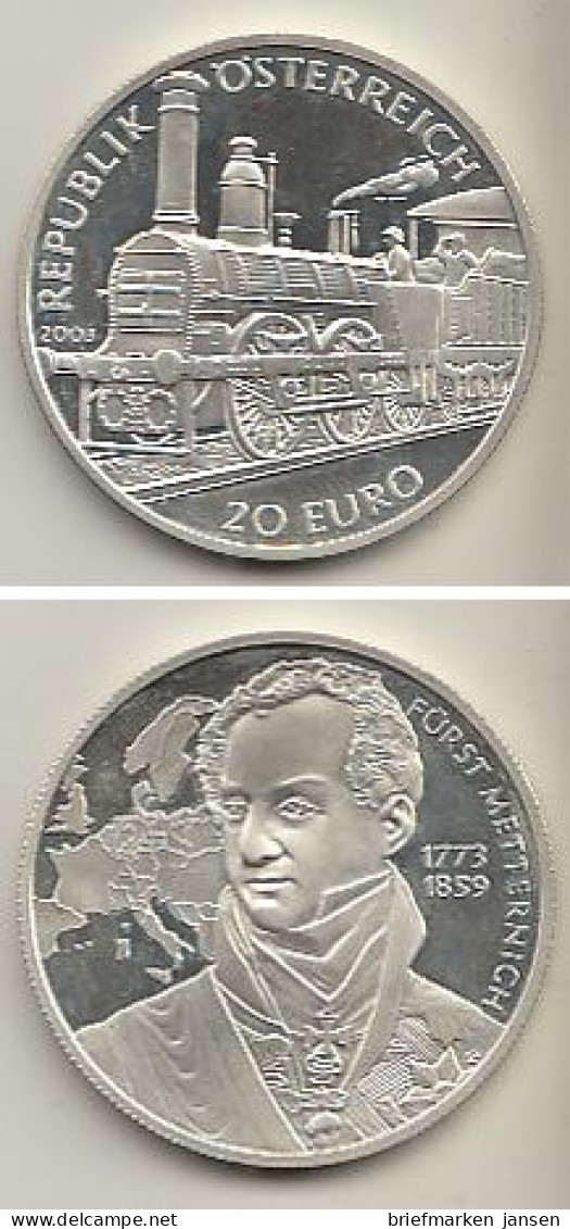 Österreich Nr. 300, Dampflokomotive "Ajax", (1841), Silber  (20 Euro) - Autriche
