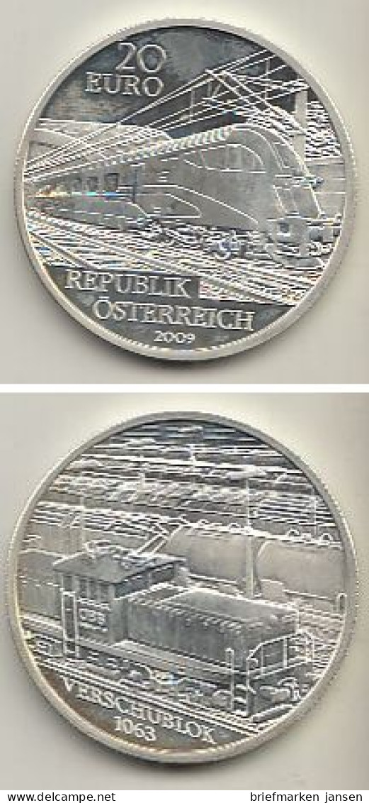 Österreich Nr. 366, Hochgeschwindigkeitszug Siemens "Railjet", Silber  (20 Euro) - Autriche