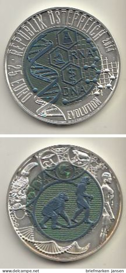 Österreich Nr. 412, Mikroskop Und Schlange Des Asklepios, Silber/Niob (25 Euro) - Autriche