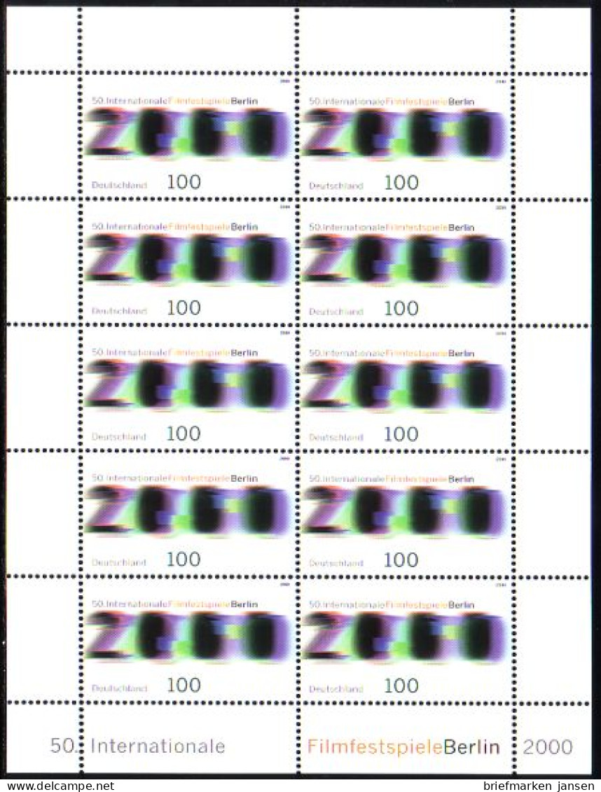 D,Bund Mi.Nr. Klbg. 2102 Flmfestspiele Berlin (m.10x2102) - Altri & Non Classificati