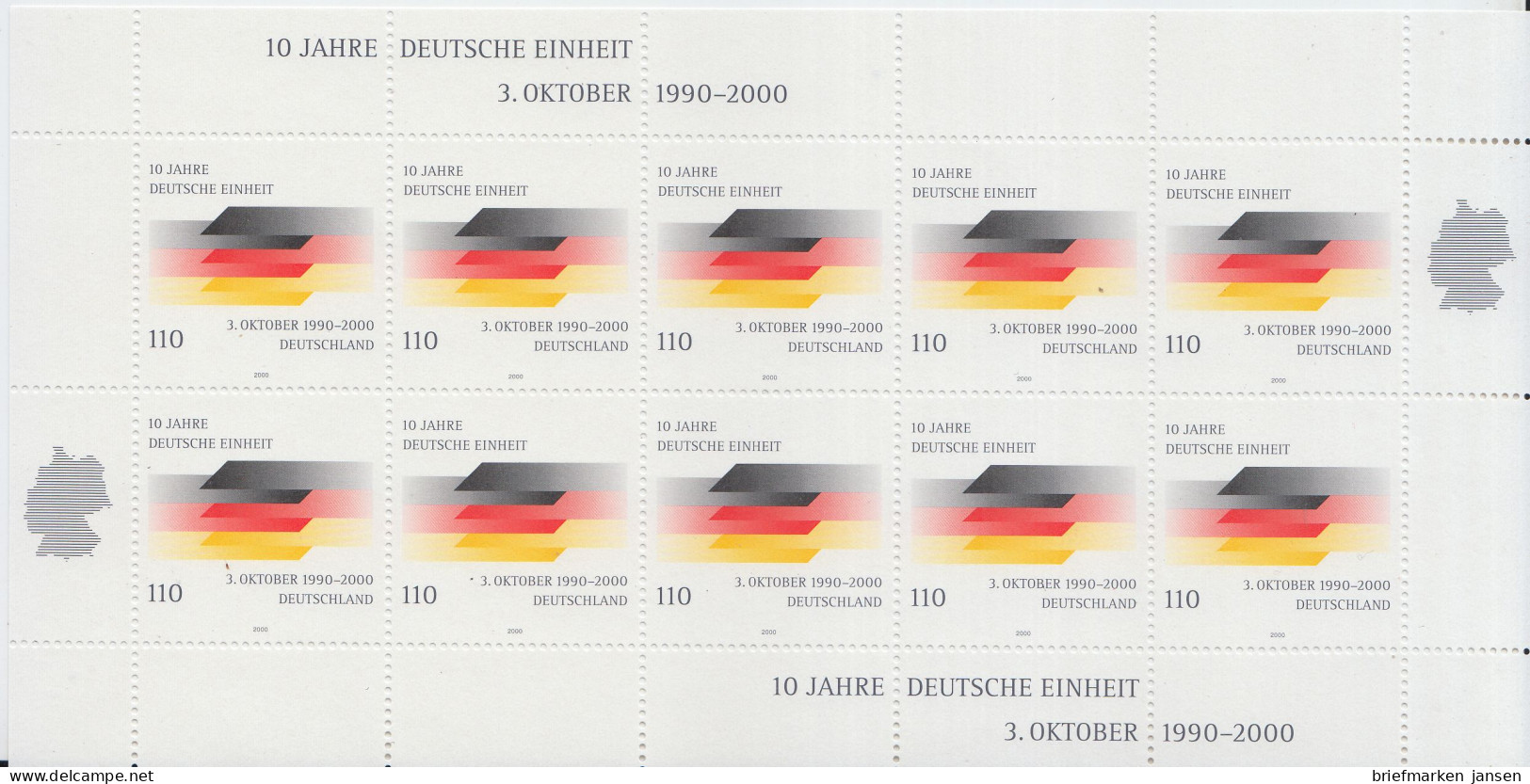 D,Bund Mi.Nr. Klbg. 2142 10 Jahre Deutsche Einheit (m.10x2142) - Autres & Non Classés