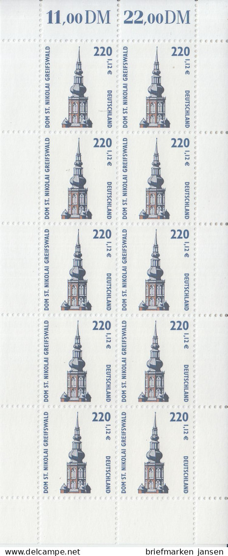 D,Bund Mi.Nr. Klbg. 2157 Sehenswürdigkeiten Dom Greifswald (m.10x2157) - Altri & Non Classificati