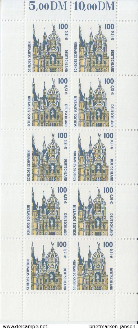 D,Bund Mi.Nr. Klbg. 2156 Sehenswürdigkeiten Schloss Schwerin (m.10x2156) - Sonstige & Ohne Zuordnung