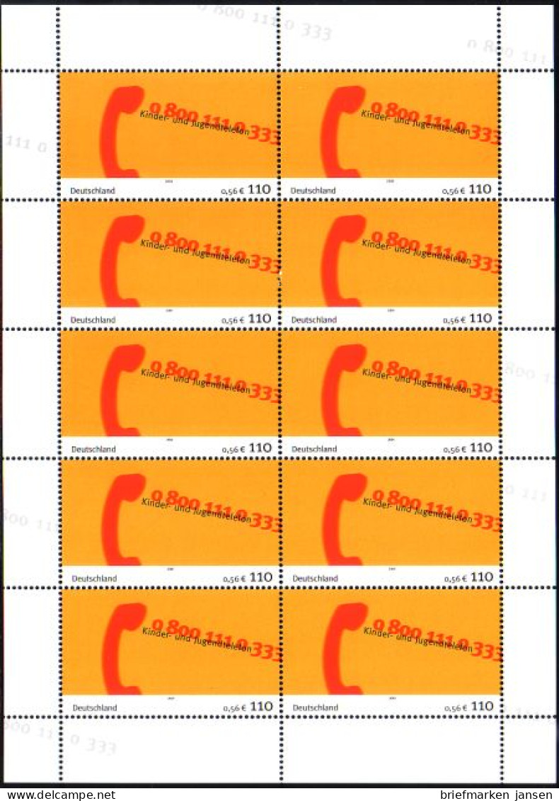 D,Bund Mi.Nr. Klbg. 2164 Kinder- Und Jugendtelefon (m.10x2164) - Altri & Non Classificati
