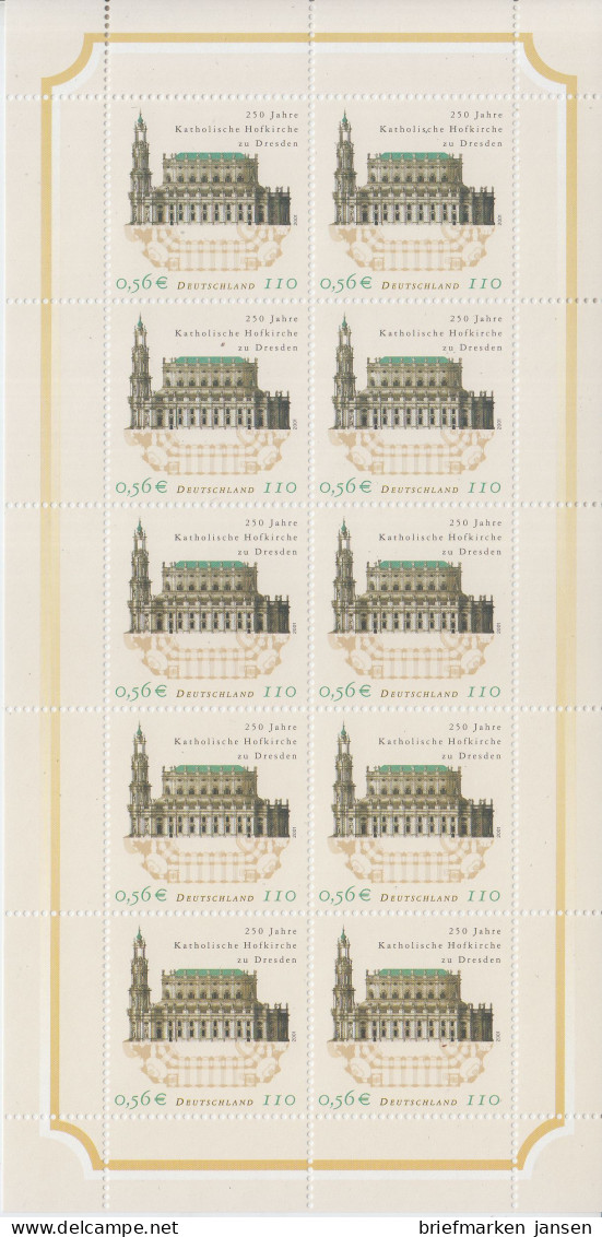 D,Bund Mi.Nr. Klbg. 2196 250 Jahre Katholische Hofkirche Dresden (m.10x2196) - Sonstige & Ohne Zuordnung