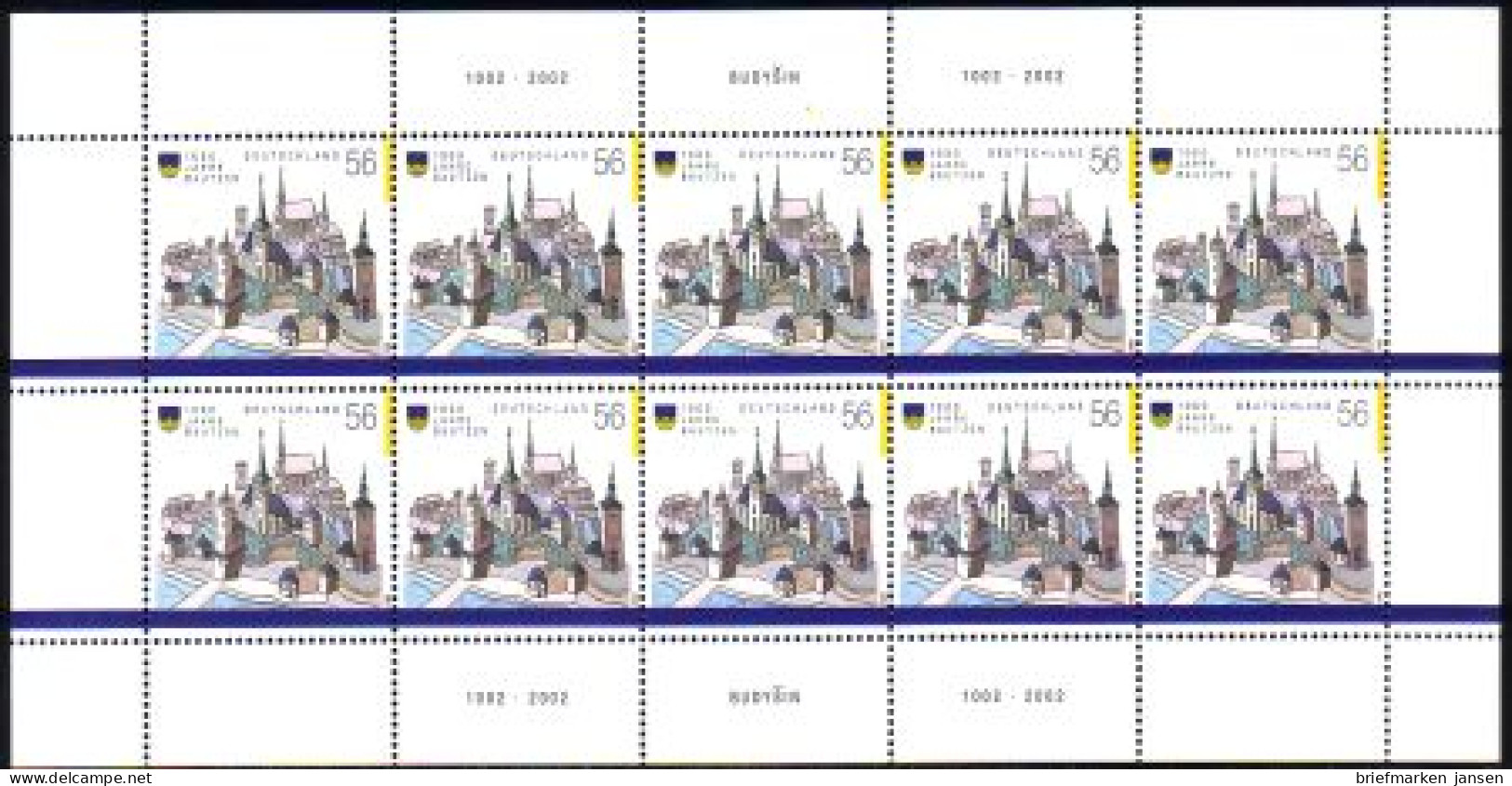 D,Bund Mi.Nr. Klbg. 2232 1000 J. Bautzen, Sehenswürdigkeiten (m.10x2232) - Otros & Sin Clasificación