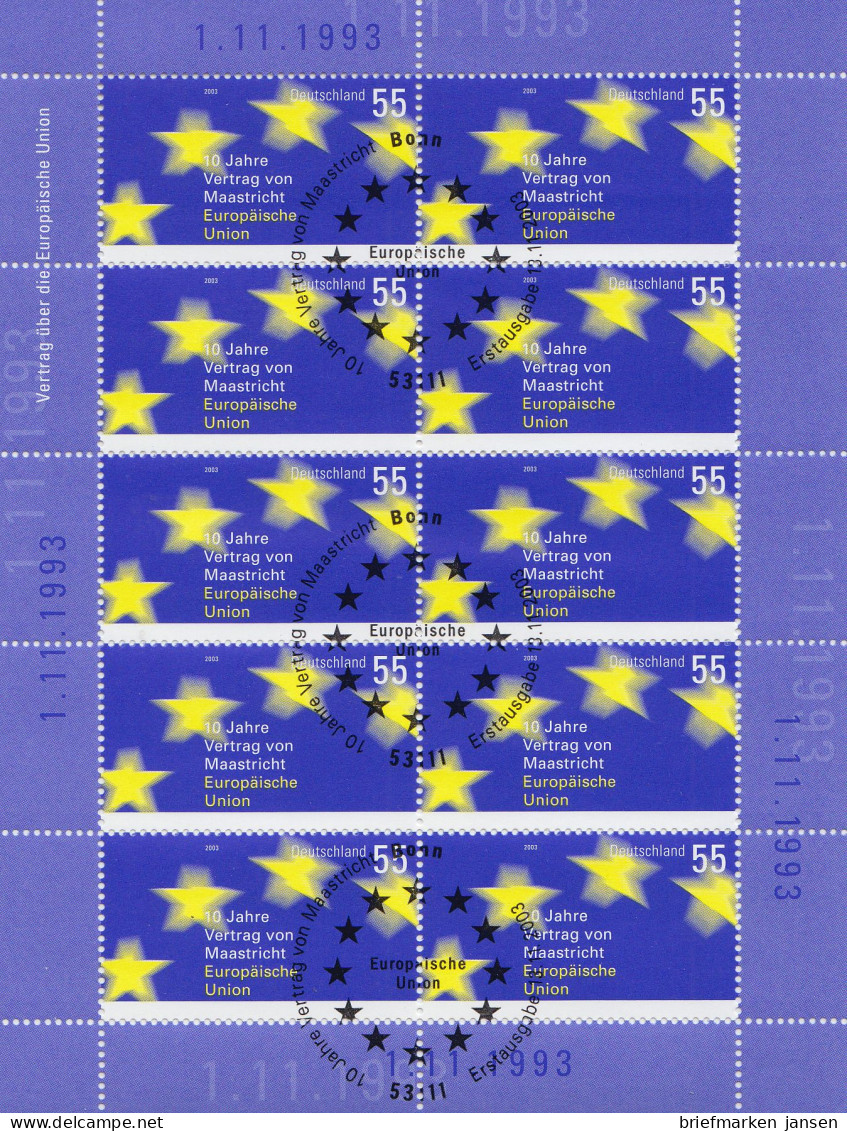 D,Bund Mi.Nr. Klbg. 2373 10 J. Vertrag Von Maastricht, Sterne Der Europaflagge - Altri & Non Classificati