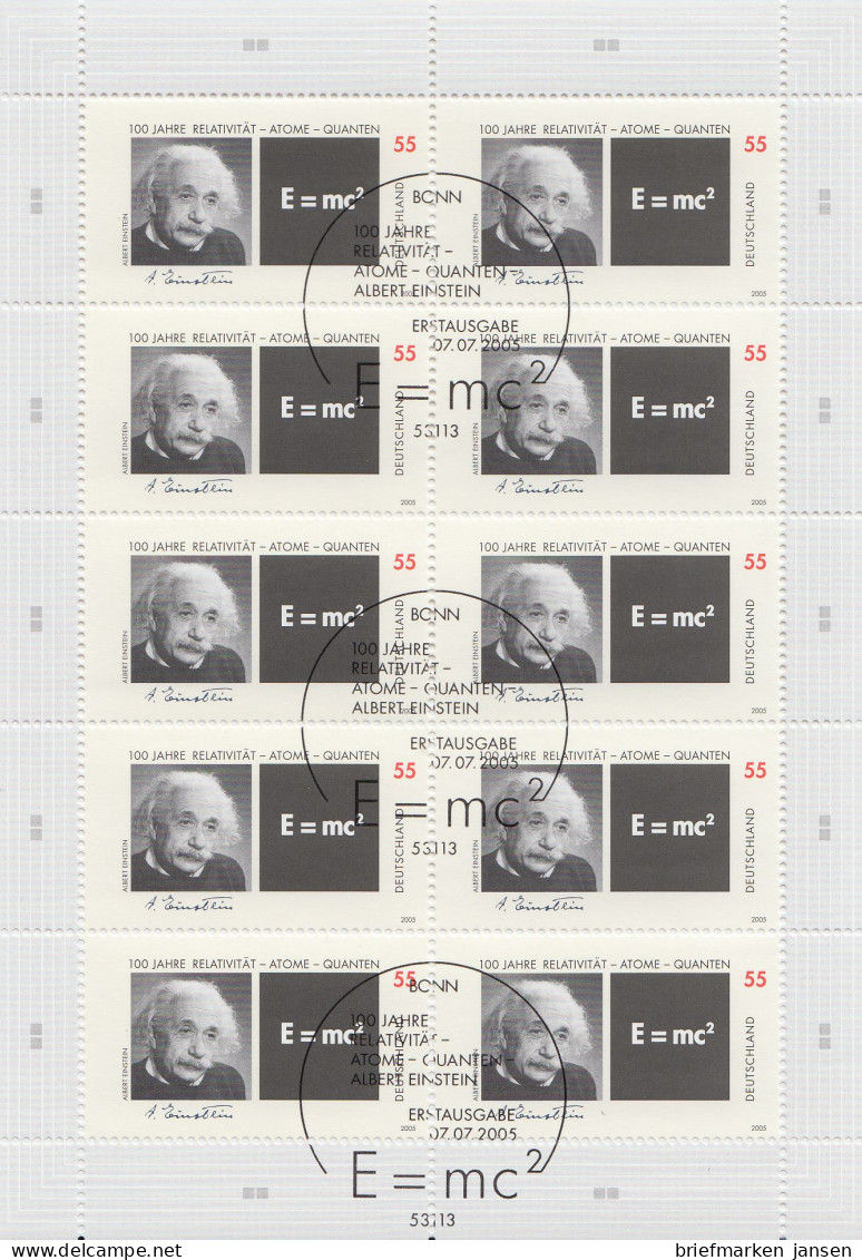 D,Bund Mi.Nr. Klbg.2475 Albert Einstein (m.10x2475) - Sonstige & Ohne Zuordnung