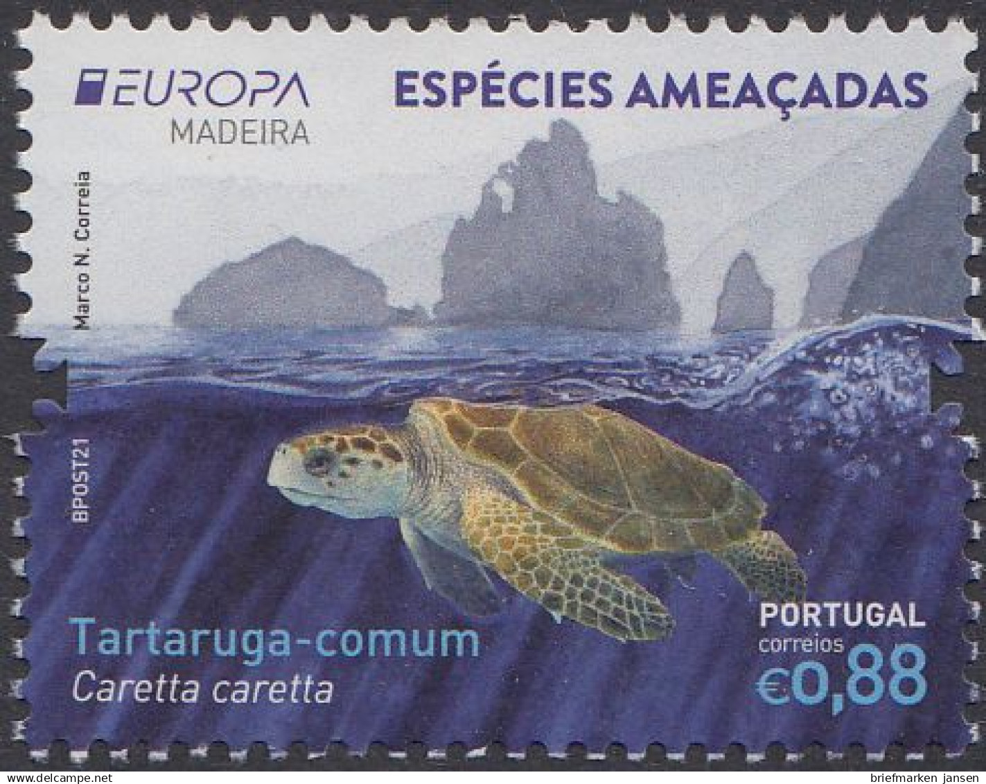 Portugal-Madeira MiNr. 408 Europa 2021, Gefährdete Wildtiere, Schildkröte - Sonstige & Ohne Zuordnung