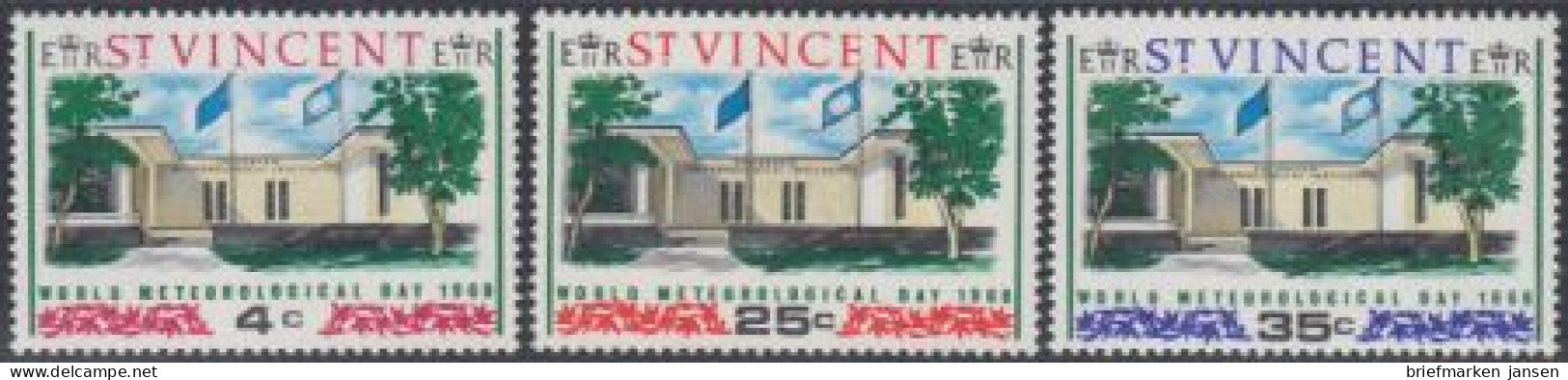 St.Vincent Mi.Nr. 235-37 Welttag Der Meteorologie (3 Werte) - Swaziland (1968-...)
