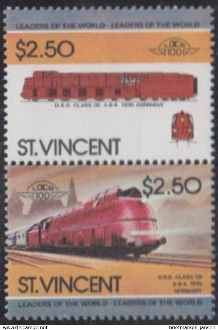 St.Vincent Mi.Nr. Zdr.776-77 Lokomotiven, D.R.G. Class 05 (2 Werte) - Swaziland (1968-...)