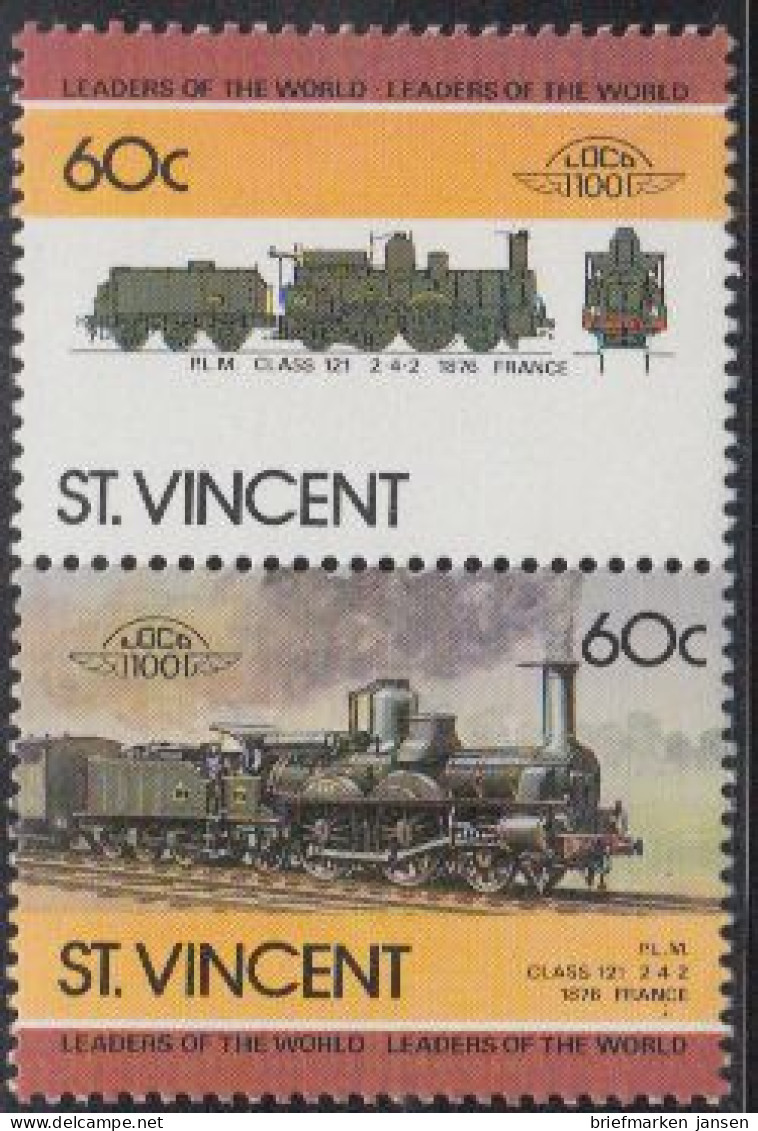 St.Vincent Mi.Nr. Zdr.836-37 Lokomotiven, P.L.M. Class 121 (2 Werte) - Swaziland (1968-...)