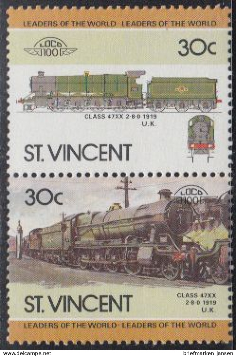 St.Vincent Mi.Nr. Zdr.834-35 Lokomotiven, Class 47XX (2 Werte) - Swaziland (1968-...)