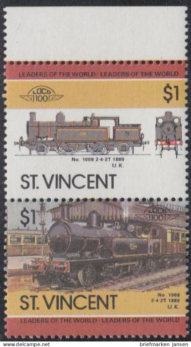 St.Vincent Mi.Nr. Zdr.840-41 Lokomotiven, No. 1008 (2 Werte) - Swaziland (1968-...)