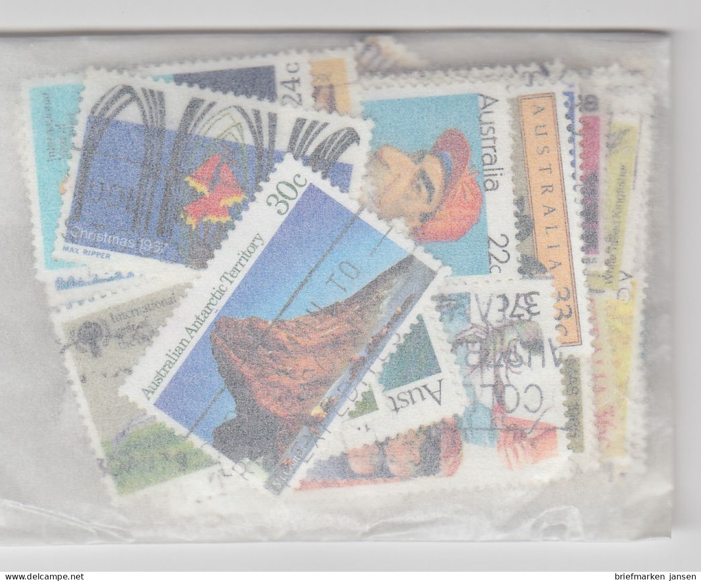 Australien, Paket Mit 100 Verschiedenen Briefmarken - Collections (sans Albums)