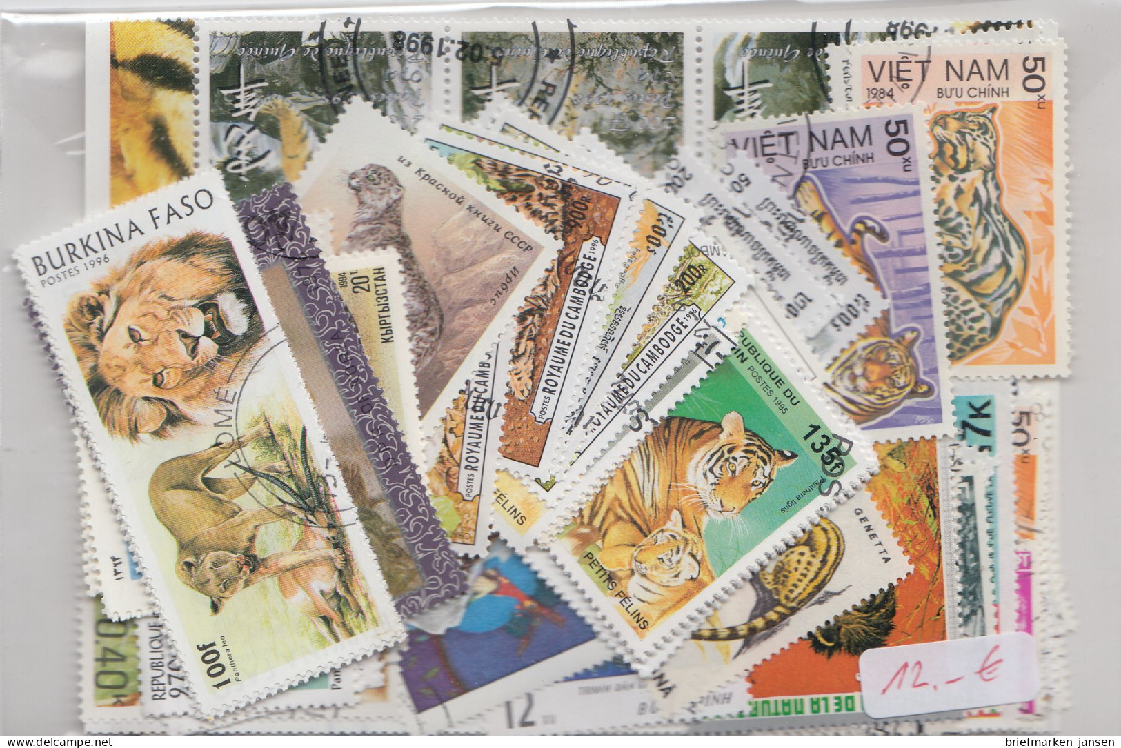 Wildkatzen, Paket Mit 100 Verschiedenen Briefmarken - Collections (sans Albums)