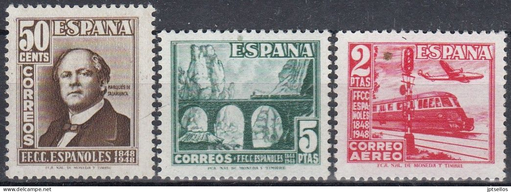 ESPAÑA 1948 Nº 1037/1039 NUEVO SIN FIJASELLOS - Unused Stamps