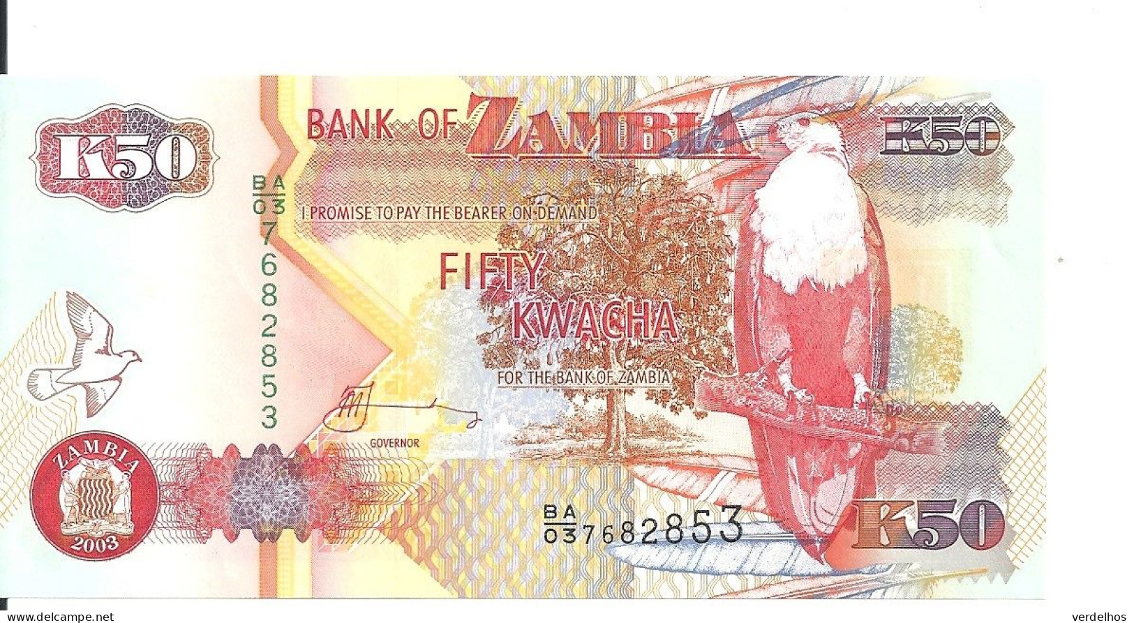 ZAMBIE 50 KWACHA 2003 UNC P 37 D - Zambia