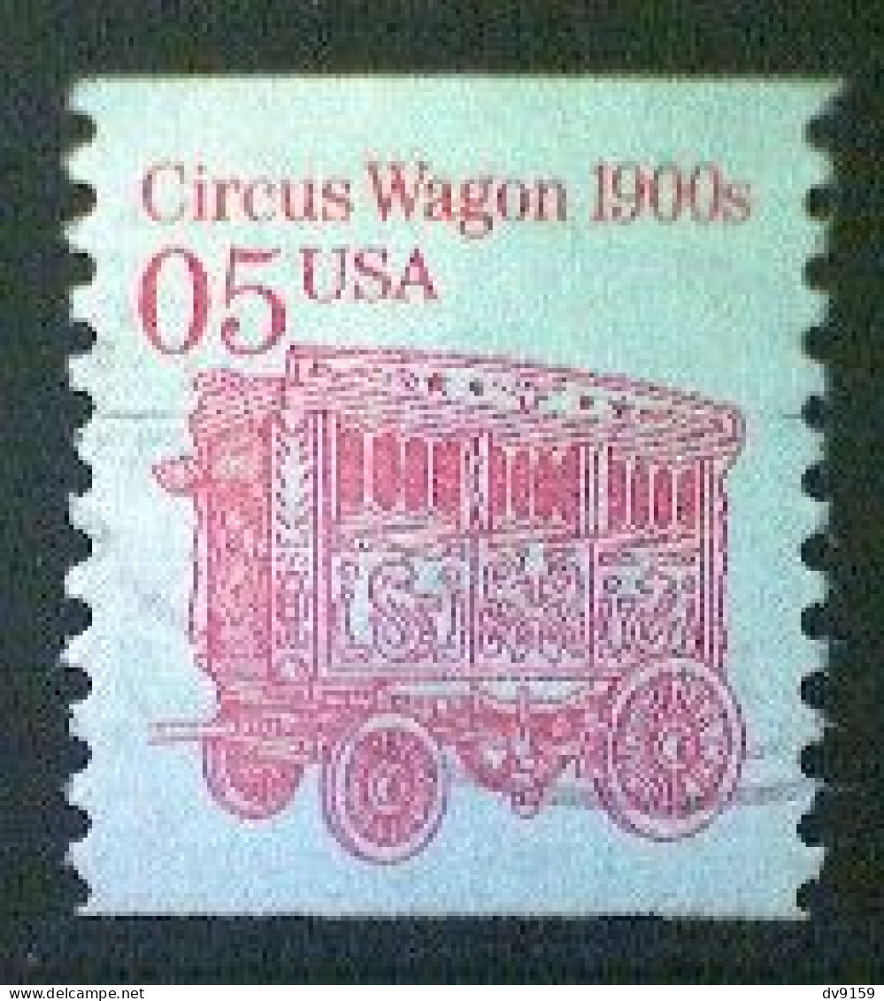 United States, Scott #2452B, Used(o), 1992, Circus Wagon, 5¢, Carmine - Gebruikt