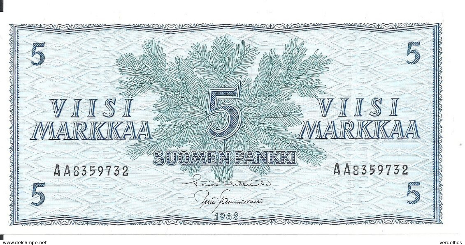 FINLANDE 5 MARKKA 1963 AUNC P 99 - Finlande