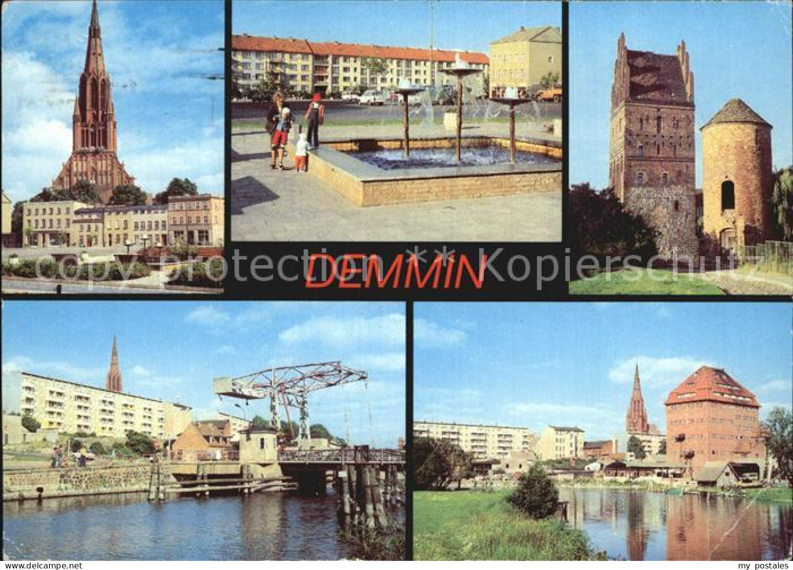 72414002 Demmin Mecklenburg Vorpommern Markt Bartholomaeuskirche Springbrunnen L - Demmin