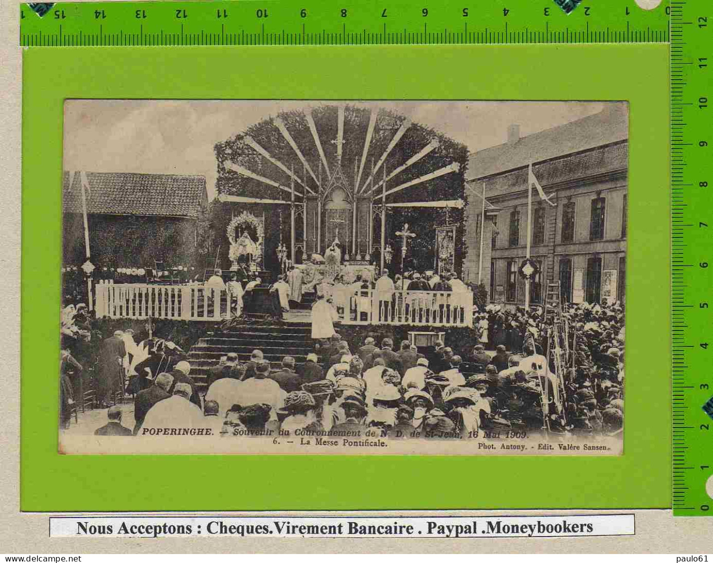 CPA : POPERINGE POPERINGHE . Souvenir Du Couronnement 1909 ;6 La Messe Pontificale - Poperinge