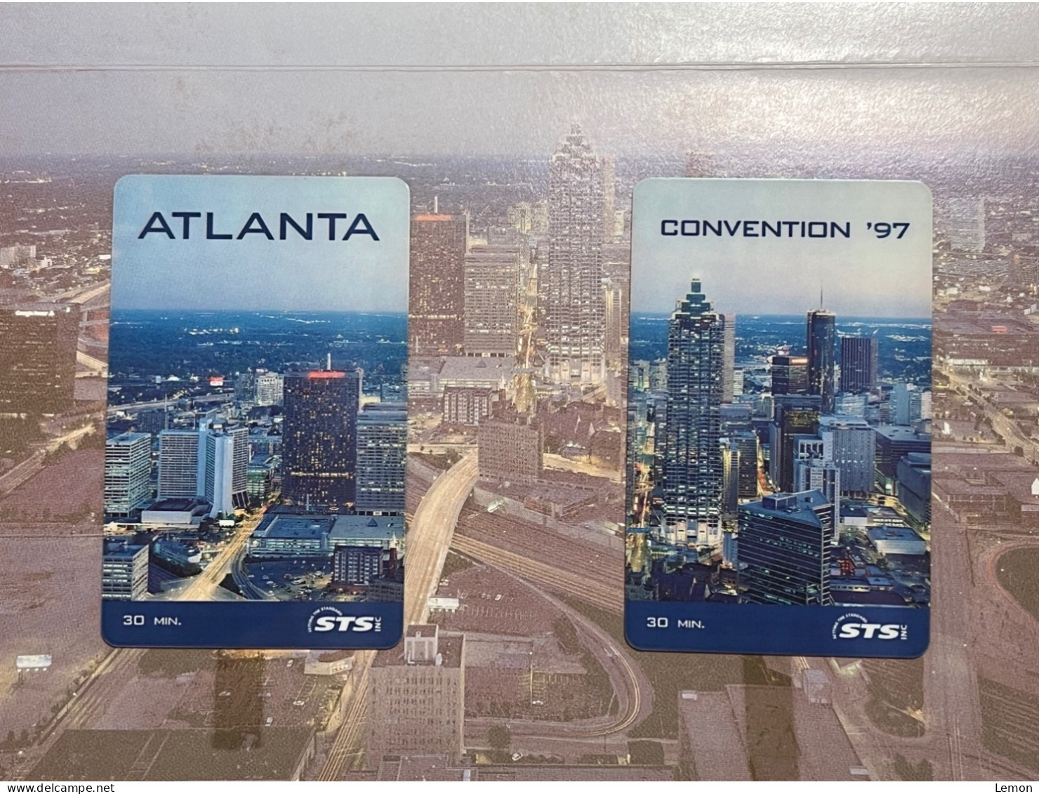 USA UNITED STATES America STS Collection Prepaid Telecard Phonecard, 1997 ATLANTA CONVENTION, Set Of 2 Cards With Folder - Sammlungen