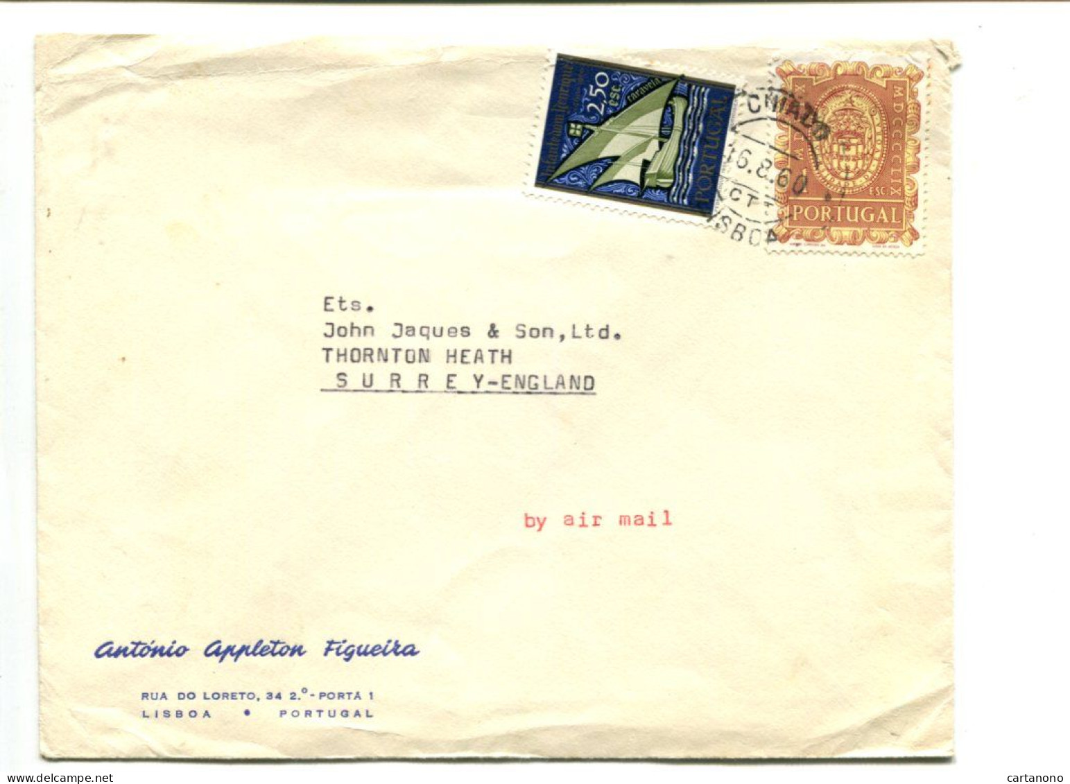 PORTUGAL - Affr. Sur Lettre Par Avion - - Lettres & Documents