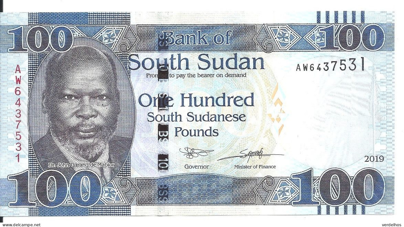 SOUDAN SOUTH 100 POUNDS 2019 UNC P 15 D - Soedan