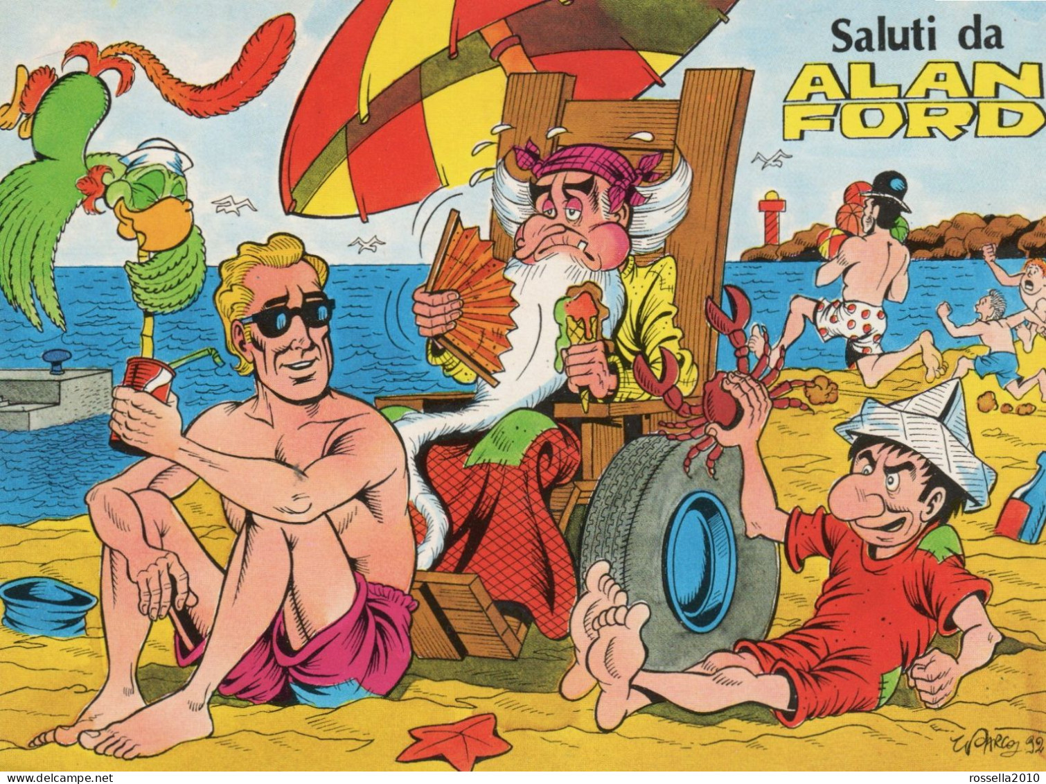 CARTOLINA PUBBLICITà ITALIA SALUTI DA ALAN FORD 1999 ITALY ADVERTISING POSTCARD ITALIEN ANSICHTSKARTEN - Bandes Dessinées