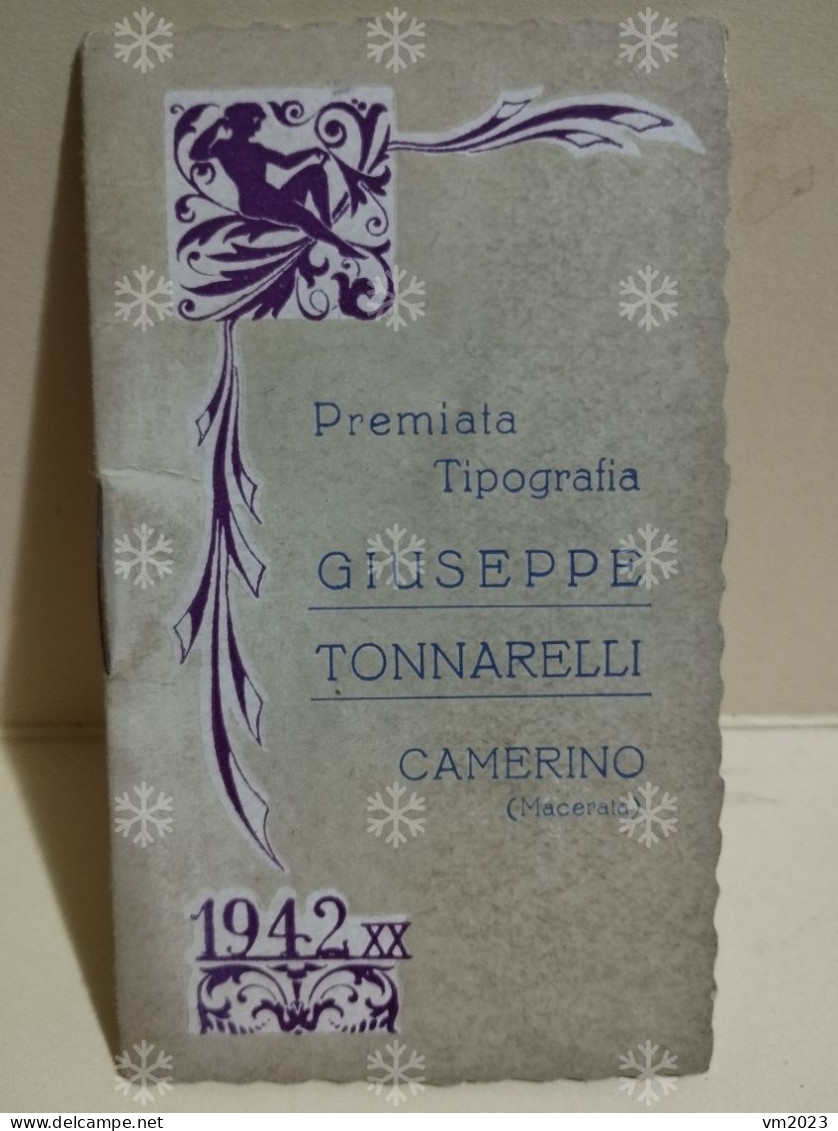 Calendario Del Cinema 1942 GIUSEPPE TONNARELLI Camerino Macerata. Vittorio De Sica Macario Peppino De Filippo - Petit Format : 1941-60