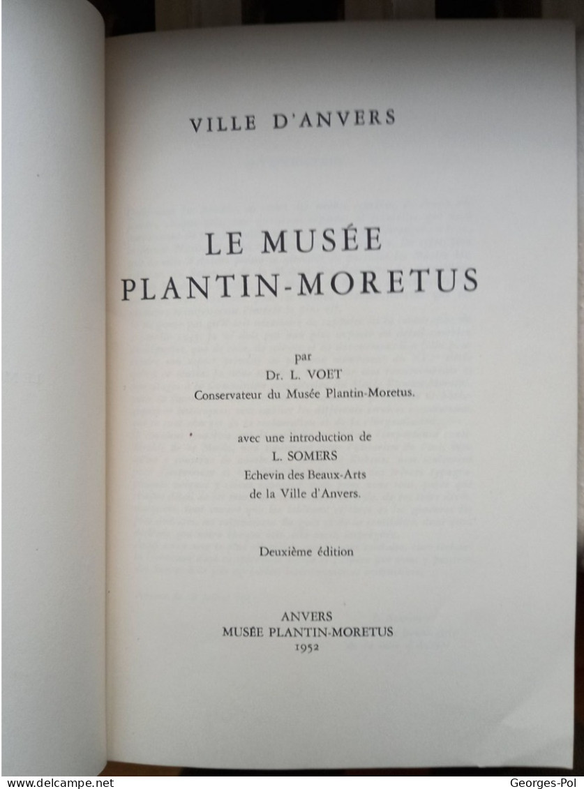 LE MUSÉE PLANTIN -MORETUS D'Anvers. Brochure De 47 P + 20 Planches N & B Sur 15 P., Env. 15x23 Cm. - Assegni & Assegni Di Viaggio