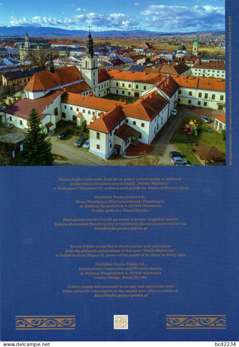 POLAND 2023 POLISH POST OFFICE LIMITED EDITION FOLDER: POLISH MADONNAS LADY OF CONSOLATION NOWY SACZ HOLY SPIRIT CHURCH - Cuadros