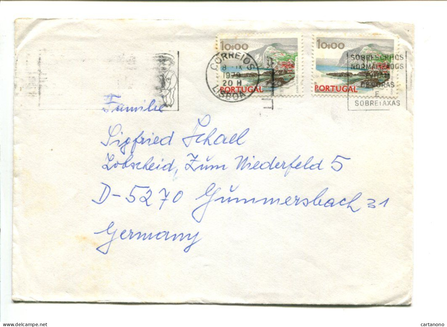PORTUGAL- Affr. Sur Lettre Pour L'Allemagne - Cabo Girao Madeira - Briefe U. Dokumente