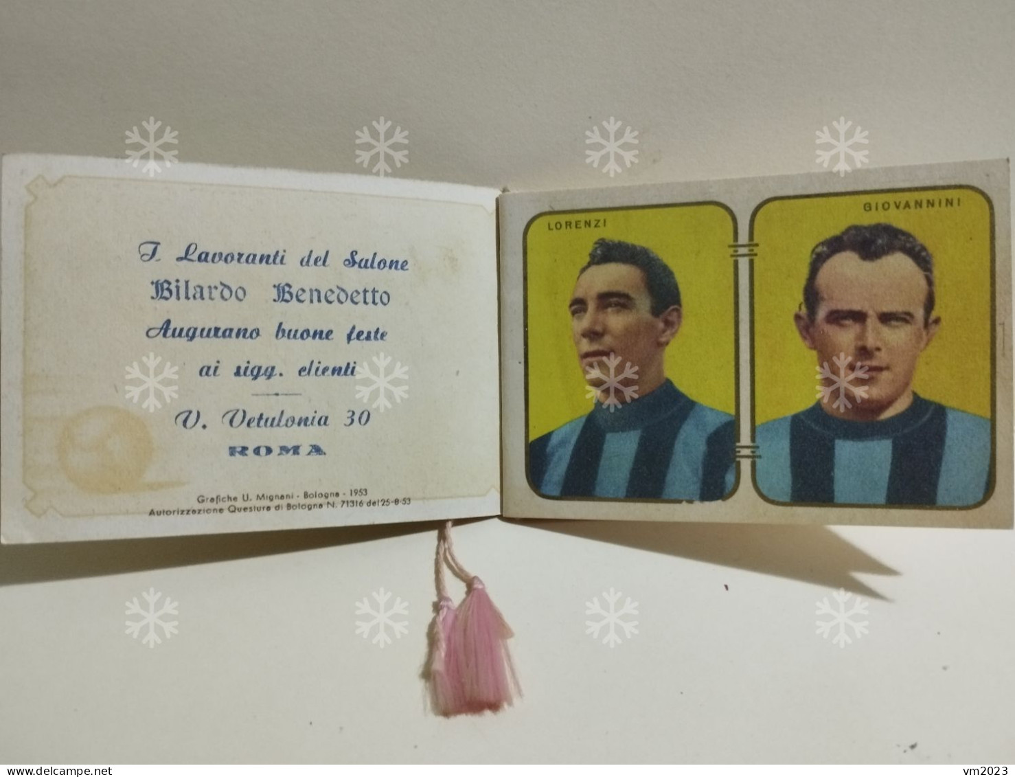 Calendario BILARDO Roma. Assi Del Calcio SILVIO PIOLA SS Lazio. Amadei Galli Casari Tognon Cervato Moro - Petit Format : 1941-60