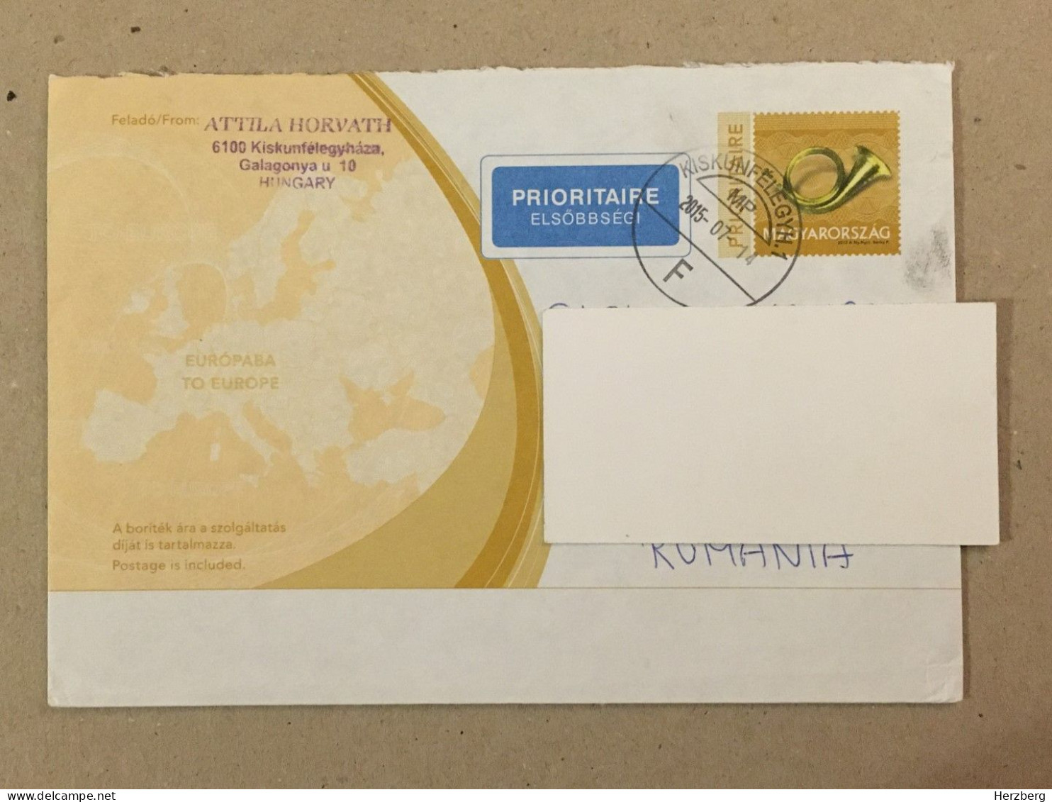 Hungary Magyarorszag Used Letter Stamp Circulated Cover Postal Stationery Entier Postal Ganzsachen 2015 - Covers & Documents