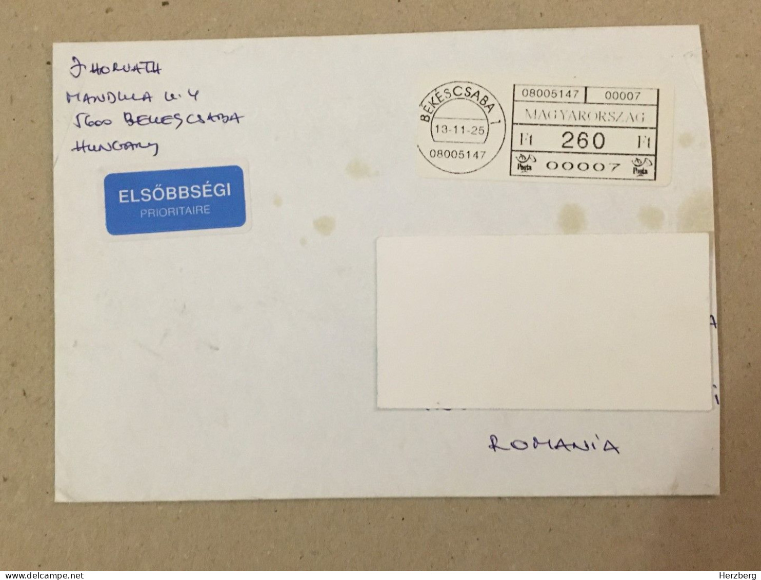 Hungary Magyarorszag Used Letter Stamp Circulated Cover Postal Label Printed Sticker Stamp 2013 - Cartas & Documentos